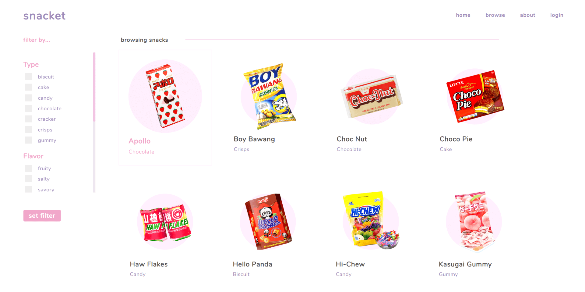 Snacket Site Preview