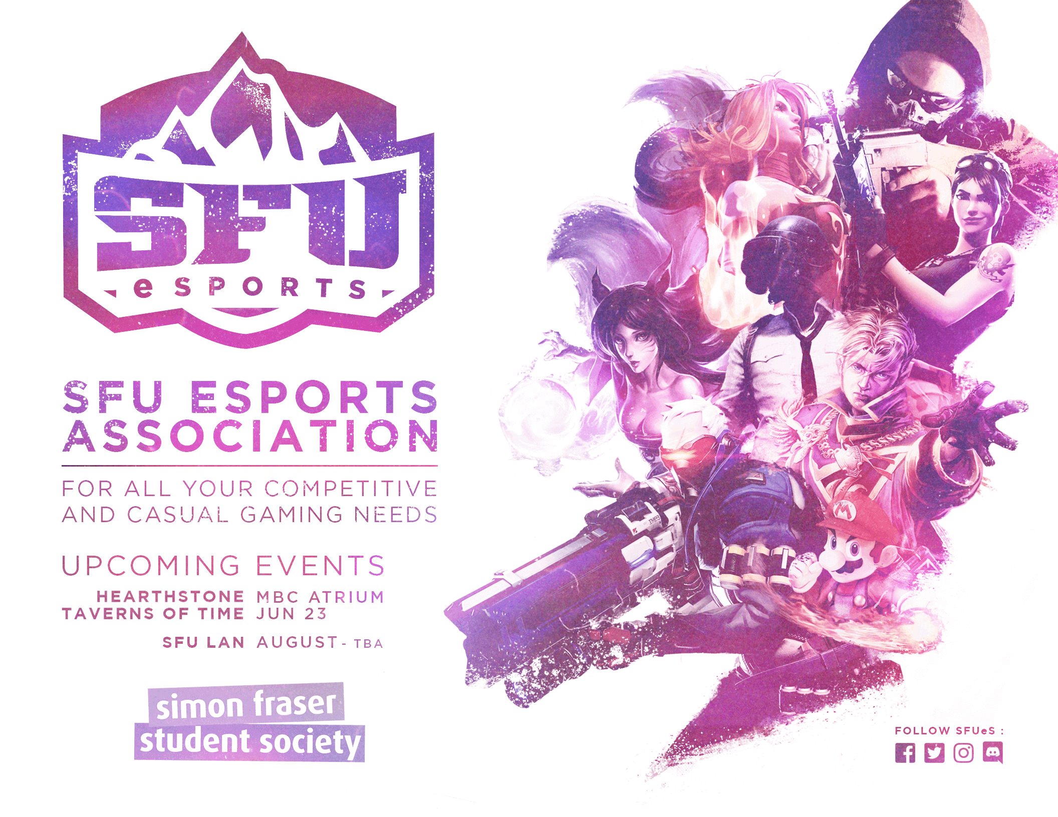 SFU Esports Event Poster for Summer 2018